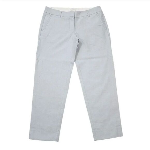 J. Crew Skimmer Oxford Cotton Crop Trouser Pants in Gray Size 4 - Picture 2 of 10